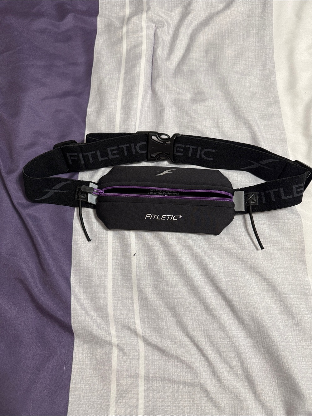 Fitletic Purple Zip Running Belt